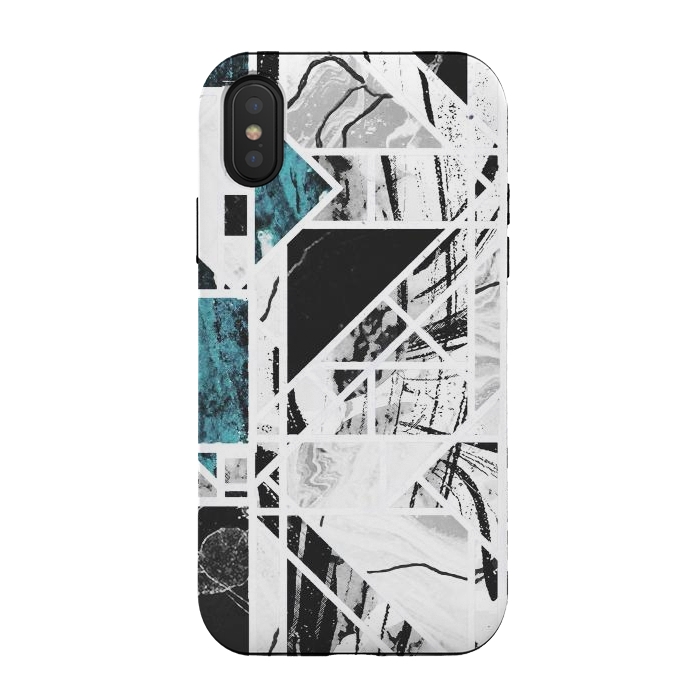 iPhone Xs / X StrongFit Ink brushed marble tiles by Oana 