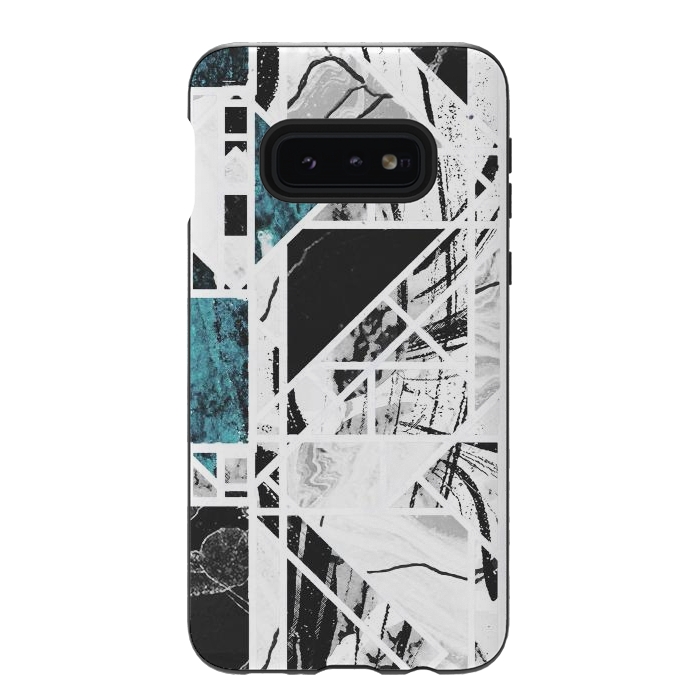 Galaxy S10e StrongFit Ink brushed marble tiles by Oana 