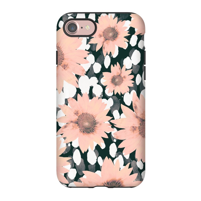 iPhone 7 StrongFit Pink flower petals and paint dots by Oana 