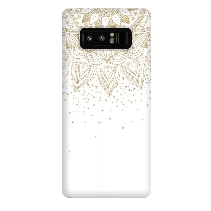 Galaxy Note 8 StrongFit Elegant Gold Mandala Confetti Design by InovArts