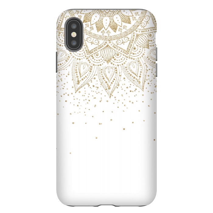 iPhone Xs Max StrongFit Elegant Gold Mandala Confetti Design by InovArts