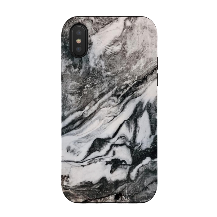iPhone Xs / X StrongFit White and black Marble by Winston