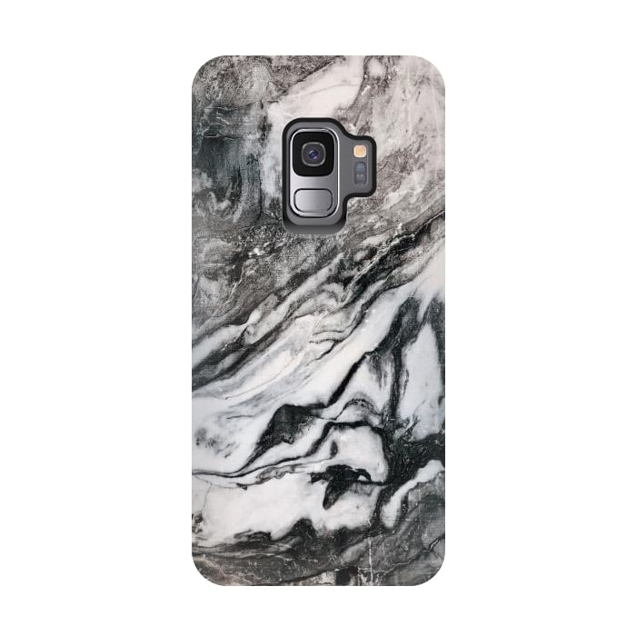 Galaxy S9 StrongFit White and black Marble by Winston
