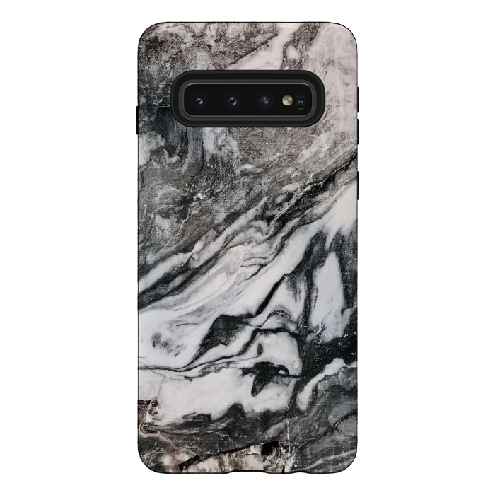 Galaxy S10 StrongFit White and black Marble by Winston