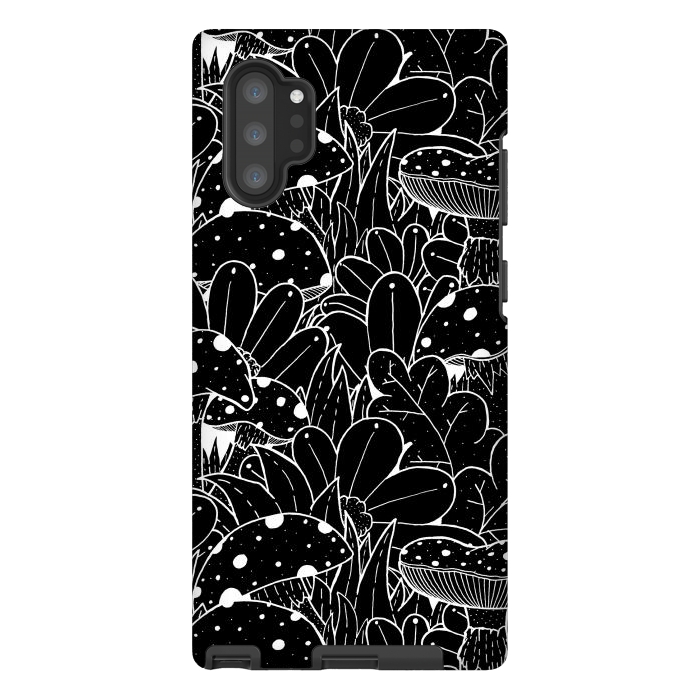Galaxy Note 10 plus StrongFit Black and white autumn pattern by Steve Wade (Swade)