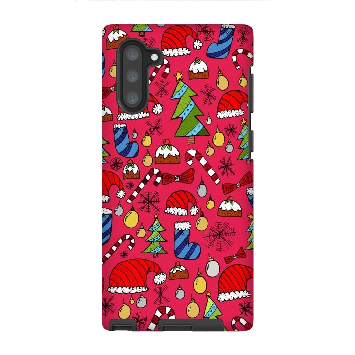 Galaxy Note 10 StrongFit The Christmas Pattern by Steve Wade (Swade)