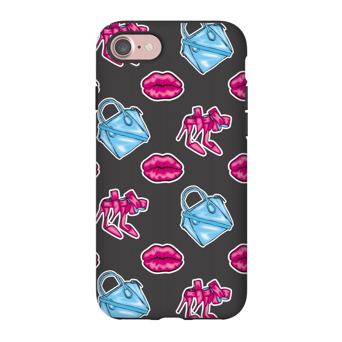 iPhone 7 StrongFit Beautiful background of the lips shoes and bags by ArtsCase