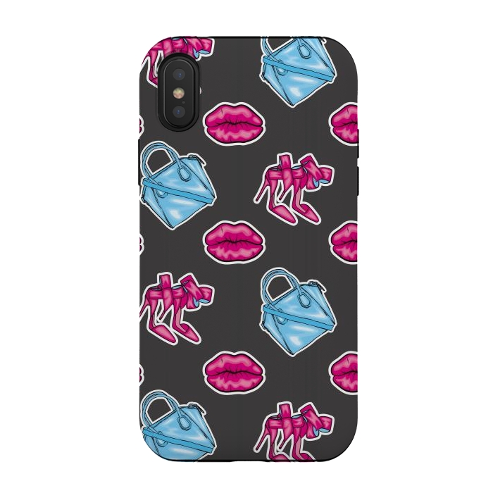 iPhone Xs / X StrongFit Beautiful background of the lips shoes and bags by ArtsCase