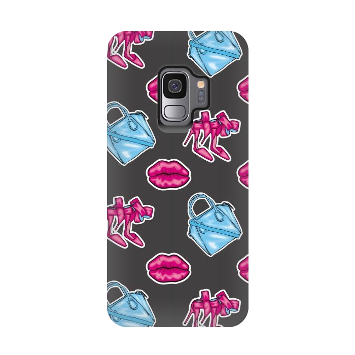 Galaxy S9 StrongFit Beautiful background of the lips shoes and bags by ArtsCase