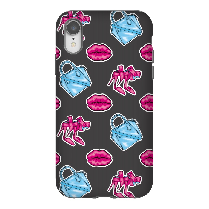 iPhone Xr StrongFit Beautiful background of the lips shoes and bags by ArtsCase