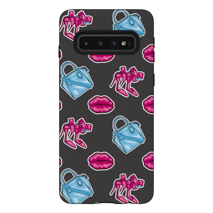 Galaxy S10 StrongFit Beautiful background of the lips shoes and bags by ArtsCase