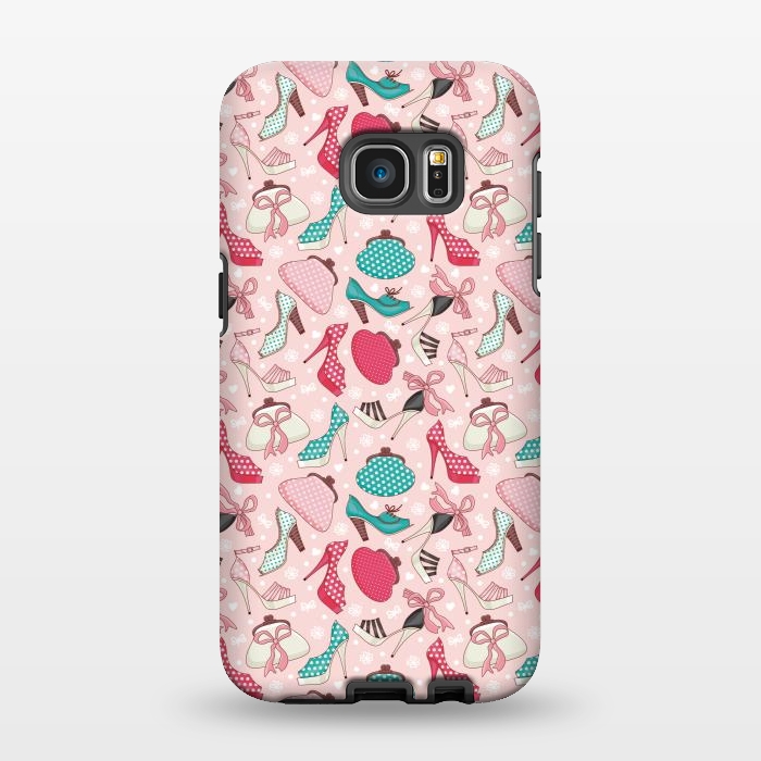 Galaxy S7 EDGE StrongFit Pattern With Women's Shoes And Handbags by ArtsCase