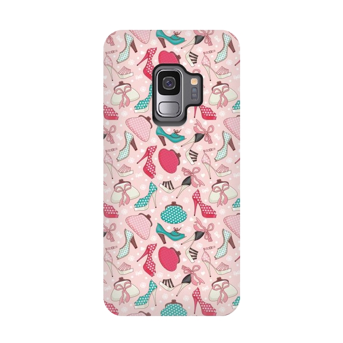 Galaxy S9 StrongFit Pattern With Women's Shoes And Handbags by ArtsCase