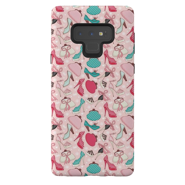 Galaxy Note 9 StrongFit Pattern With Women's Shoes And Handbags by ArtsCase