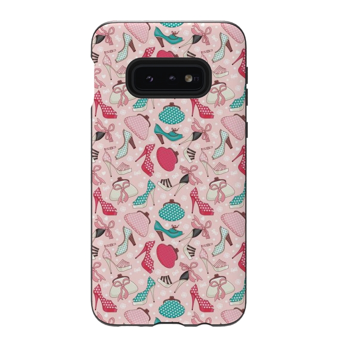 Galaxy S10e StrongFit Pattern With Women's Shoes And Handbags by ArtsCase