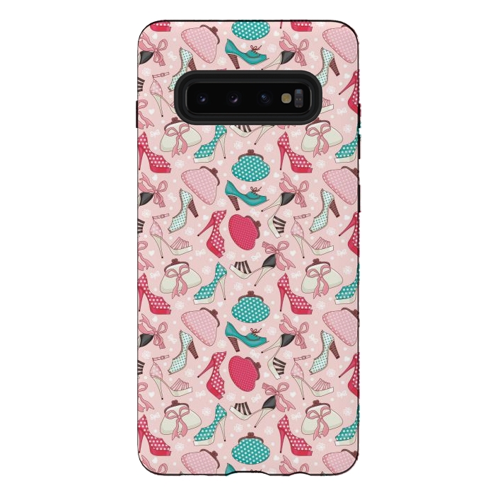 Galaxy S10 plus StrongFit Pattern With Women's Shoes And Handbags by ArtsCase