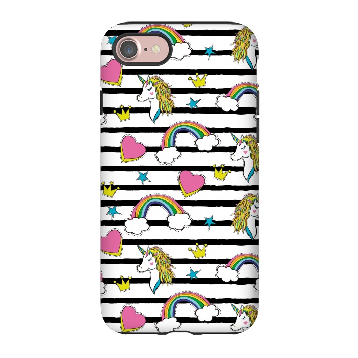 iPhone 7 StrongFit Unicorns Rainbows and Hearts by ArtsCase