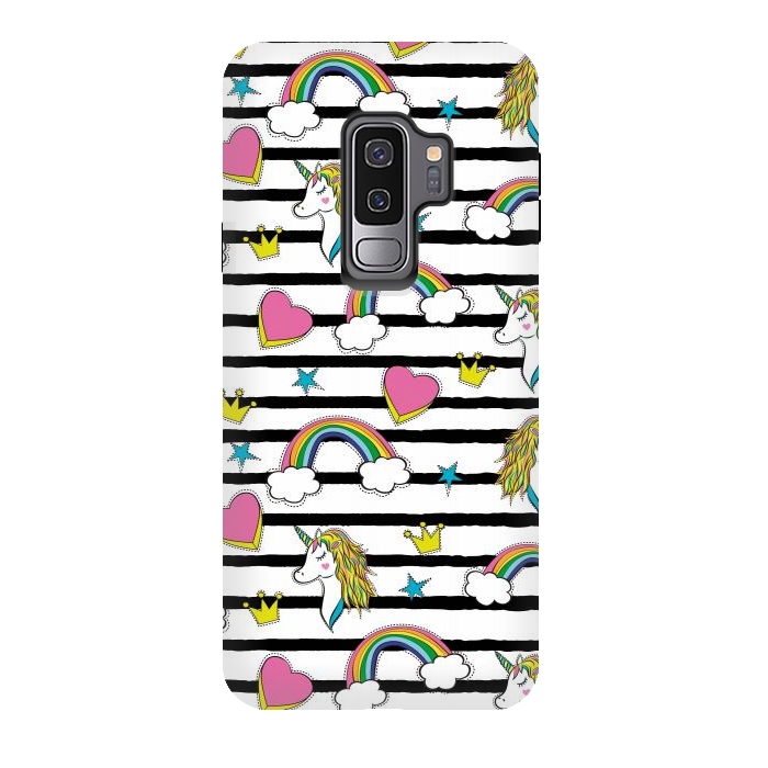Galaxy S9 plus StrongFit Unicorns Rainbows and Hearts by ArtsCase