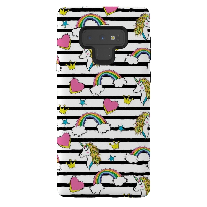 Galaxy Note 9 StrongFit Unicorns Rainbows and Hearts by ArtsCase