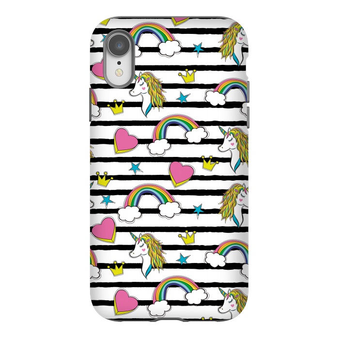 iPhone Xr StrongFit Unicorns Rainbows and Hearts by ArtsCase