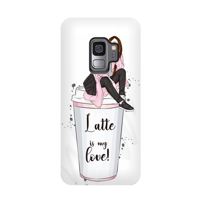 Galaxy S9 StrongFit A Fashionable Woman Loves Latte by ArtsCase