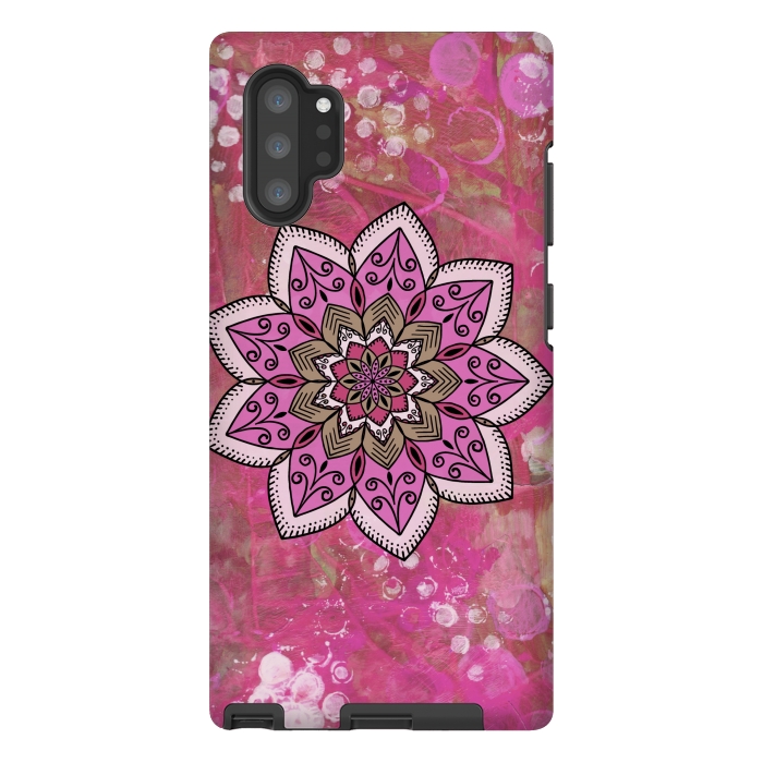 Galaxy Note 10 plus StrongFit Pink mandala by Winston