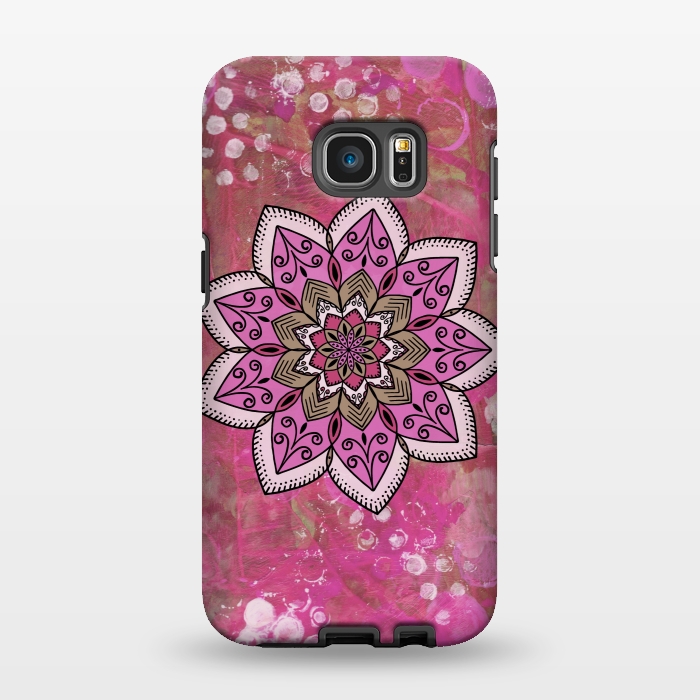 Galaxy S7 EDGE StrongFit Pink mandala by Winston