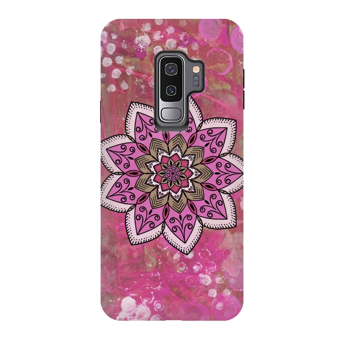 Galaxy S9 plus StrongFit Pink mandala by Winston