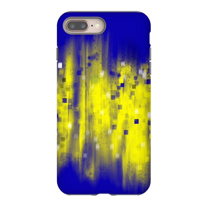 iPhone 7 plus StrongFit Color blue yellow abstract art by Josie