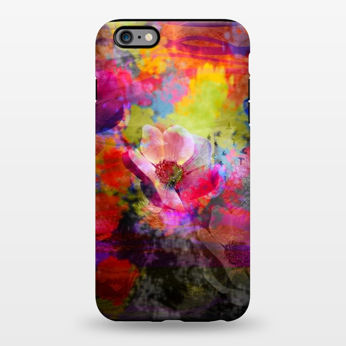 iPhone 6/6s plus StrongFit Floral multicolour abstract digital flowers pink by Josie