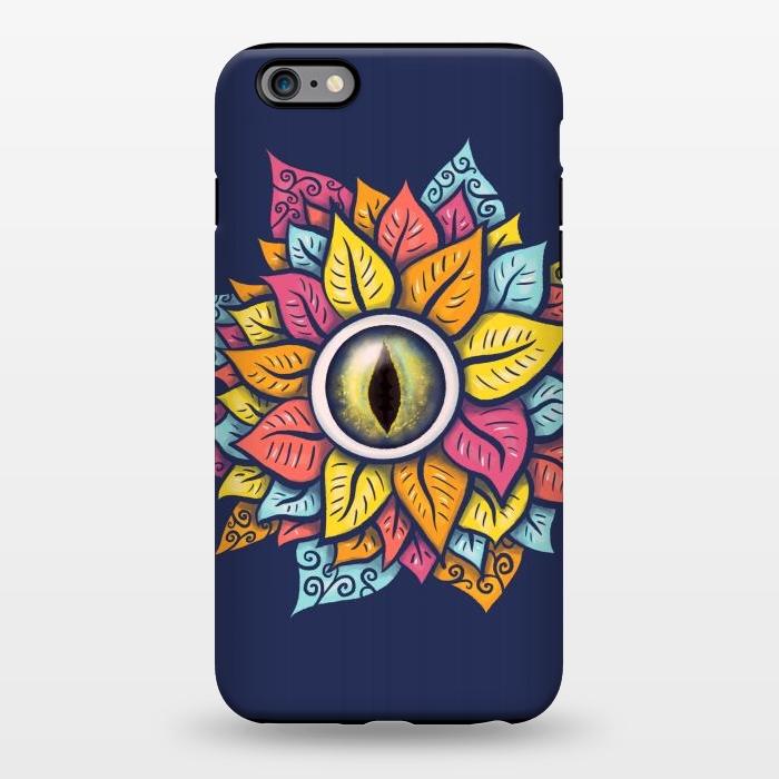 iPhone 6/6s plus StrongFit Colorful Reptile Eye Flower Fun Weird Digital Art by Boriana Giormova