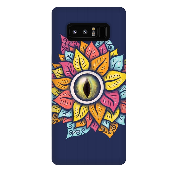 Galaxy Note 8 StrongFit Colorful Reptile Eye Flower Fun Weird Digital Art by Boriana Giormova