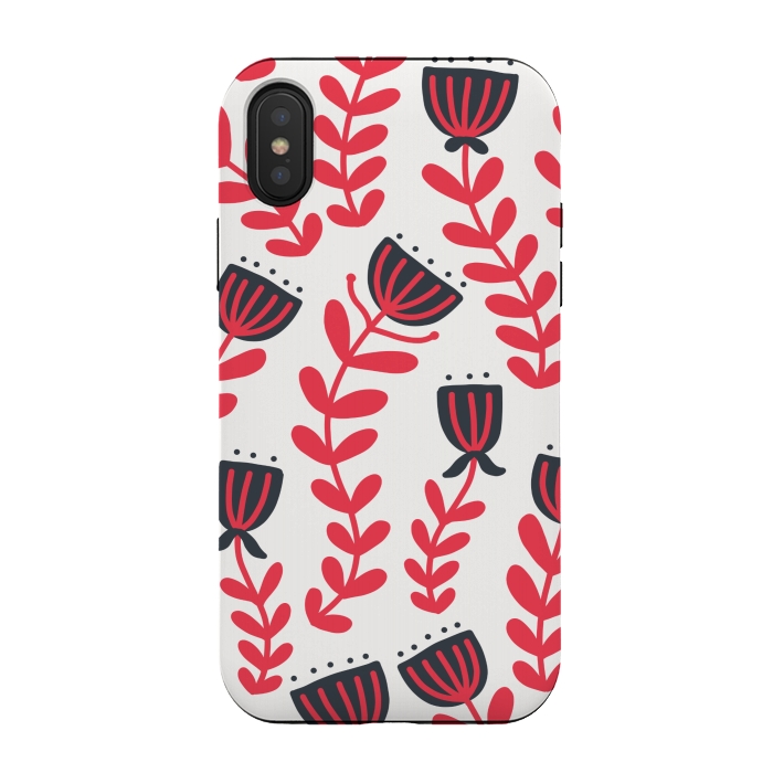 iPhone Xs / X StrongFit Red flowers by Winston