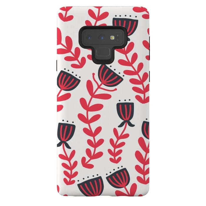 Galaxy Note 9 StrongFit Red flowers by Winston
