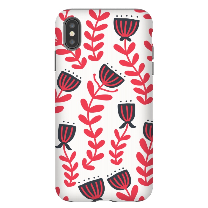 iPhone Xs Max StrongFit Red flowers by Winston