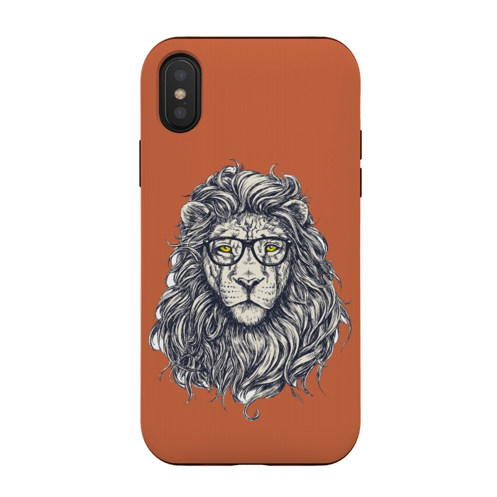 iPhone Xs / X StrongFit Hipster Lion by Winston
