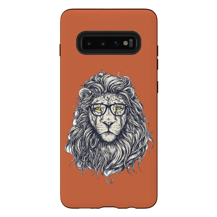 Galaxy S10 plus StrongFit Hipster Lion by Winston