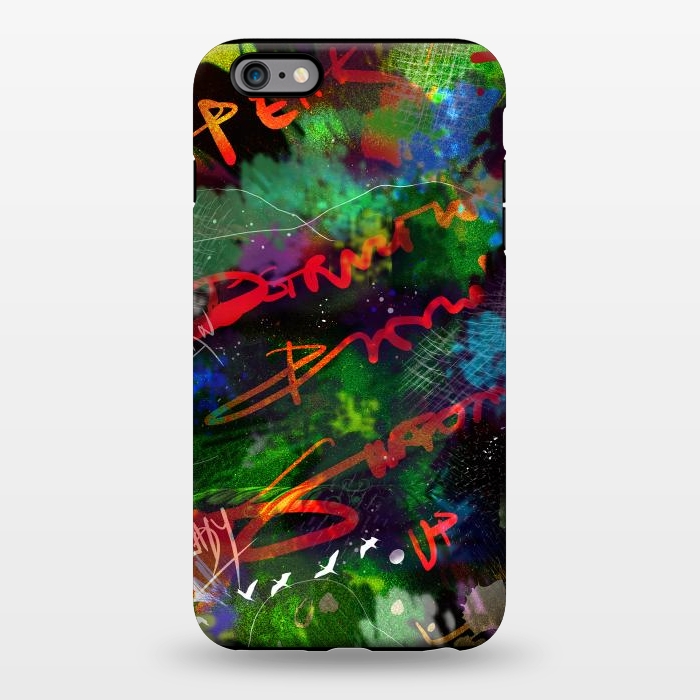 iPhone 6/6s plus StrongFit Born Ready abstract art green blue text typography by Josie