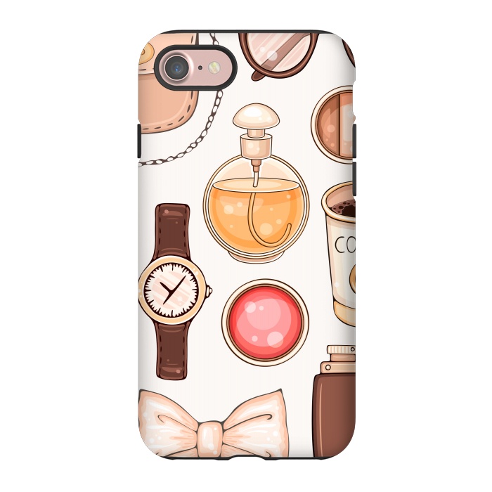 iPhone 7 StrongFit Fashion set of Woman's Accessories and Cosmetics by ArtsCase