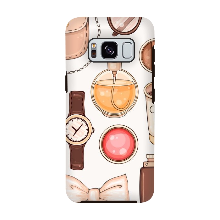 Galaxy S8 StrongFit Fashion set of Woman's Accessories and Cosmetics by ArtsCase