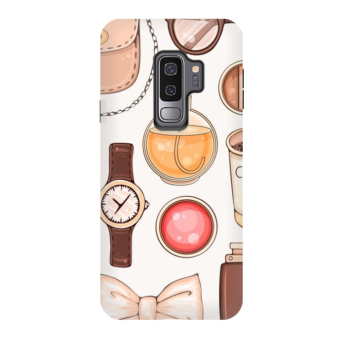 Galaxy S9 plus StrongFit Fashion set of Woman's Accessories and Cosmetics by ArtsCase