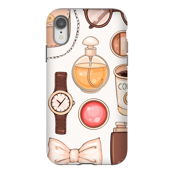 iPhone Xr StrongFit Fashion set of Woman's Accessories and Cosmetics by ArtsCase