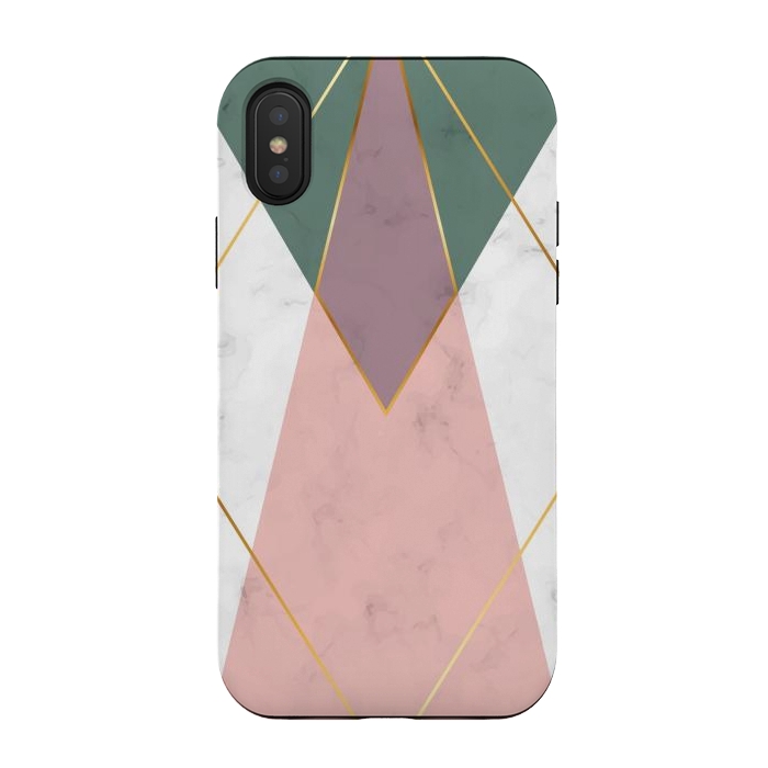 iPhone Xs / X StrongFit Fashion Marble Design with golden lines by ArtsCase