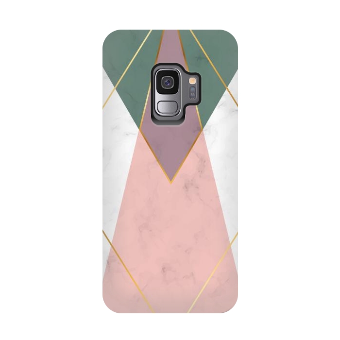 Galaxy S9 StrongFit Fashion Marble Design with golden lines by ArtsCase