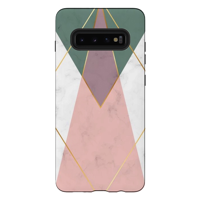 Galaxy S10 plus StrongFit Fashion Marble Design with golden lines by ArtsCase