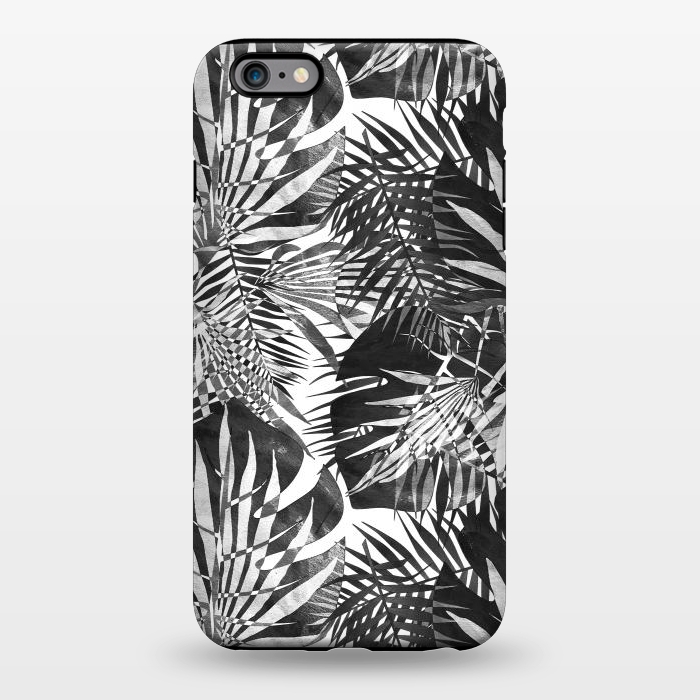 iPhone 6/6s plus StrongFit Black and white tropical leaves illusion by Oana 
