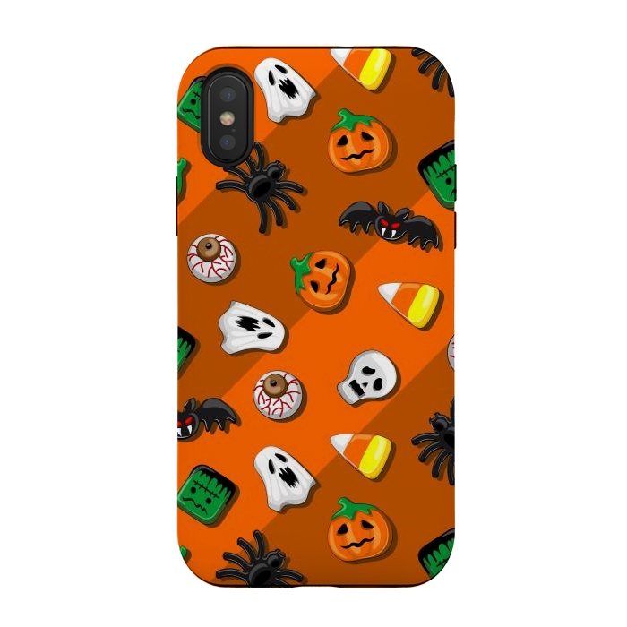 iPhone Xs / X StrongFit Halloween Spooky Candies Party by BluedarkArt