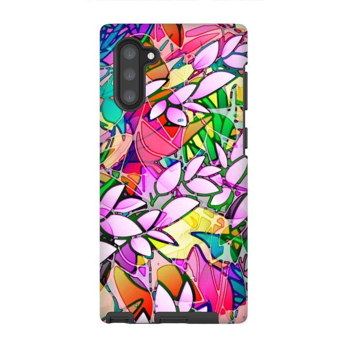 Galaxy Note 10 StrongFit Grunge Art Floral Abstract G130  by Medusa GraphicArt