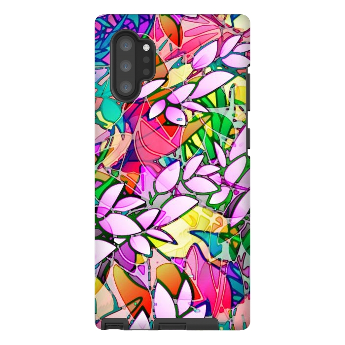 Galaxy Note 10 plus StrongFit Grunge Art Floral Abstract G130  by Medusa GraphicArt