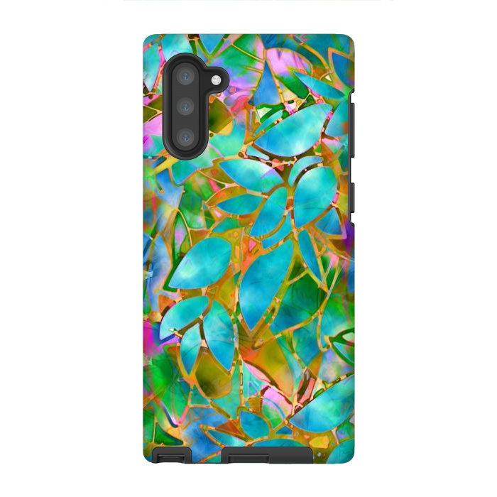 Galaxy Note 10 StrongFit Floral Abstract Stained Glass G265  by Medusa GraphicArt
